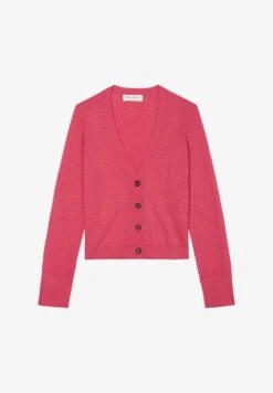 Marc O'Polo FEIN V-NECK - Strickjacke - Dahlia Pink