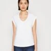 Marc O'Polo SHORT SLEEVE V NECK - T-Shirt Basic - White