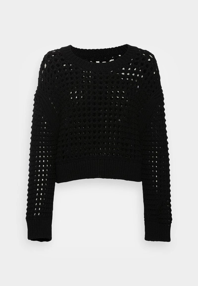 Marc O'Polo LONGSLEEVE CROPPED NET STRUCTURE - Strickpullover - Black 4 Marc O'Polo LONGSLEEVE CROPPED NET STRUCTURE - Strickpullover - Black – Bild 4