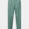 Marc O'Polo PANTS MENSWEAR INSPIRED PLEATED HIGH RISE - Stoffhose - Lake Green