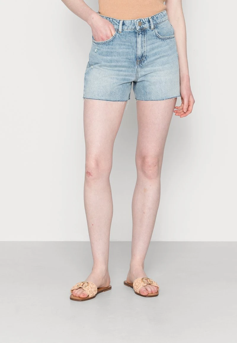Marc O'Polo DENIM HIGH WAIST SLIGHT A-SHAPED FIT MINI LENGTH OPEN - Jeans Shorts - Multi/tinted Cobalt Blue 1 Marc O'Polo DENIM HIGH WAIST SLIGHT A-SHAPED FIT MINI LENGTH OPEN - Jeans Shorts - Multi/tinted Cobalt Blue