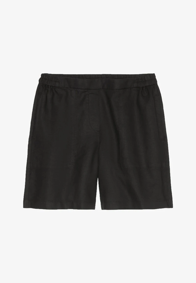 Marc O'Polo HIGH WAISTMIT TEIL-ELASTISCHEM BUND - Shorts - Black 6 Marc O'Polo HIGH WAISTMIT TEIL-ELASTISCHEM BUND - Shorts - Black – Bild 6
