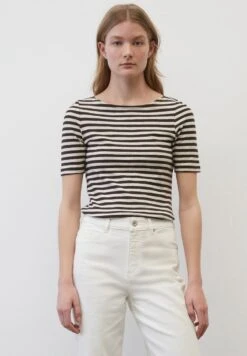 Marc O'Polo GESTREIFTES AUS - T-Shirt Print - Dark Brown