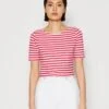 Marc O'Polo SHORT SLEEVE BOAT NECK - T-Shirt Print - Multi/dahlia Pink