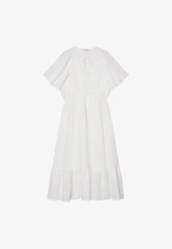 Marc O'Polo GATHERING BAT SLEEVE FRONT SLIT MIDI LENGTH - Freizeitkleid - White -Mode Familie b1f99c1230b7482bb52fc6623555e576