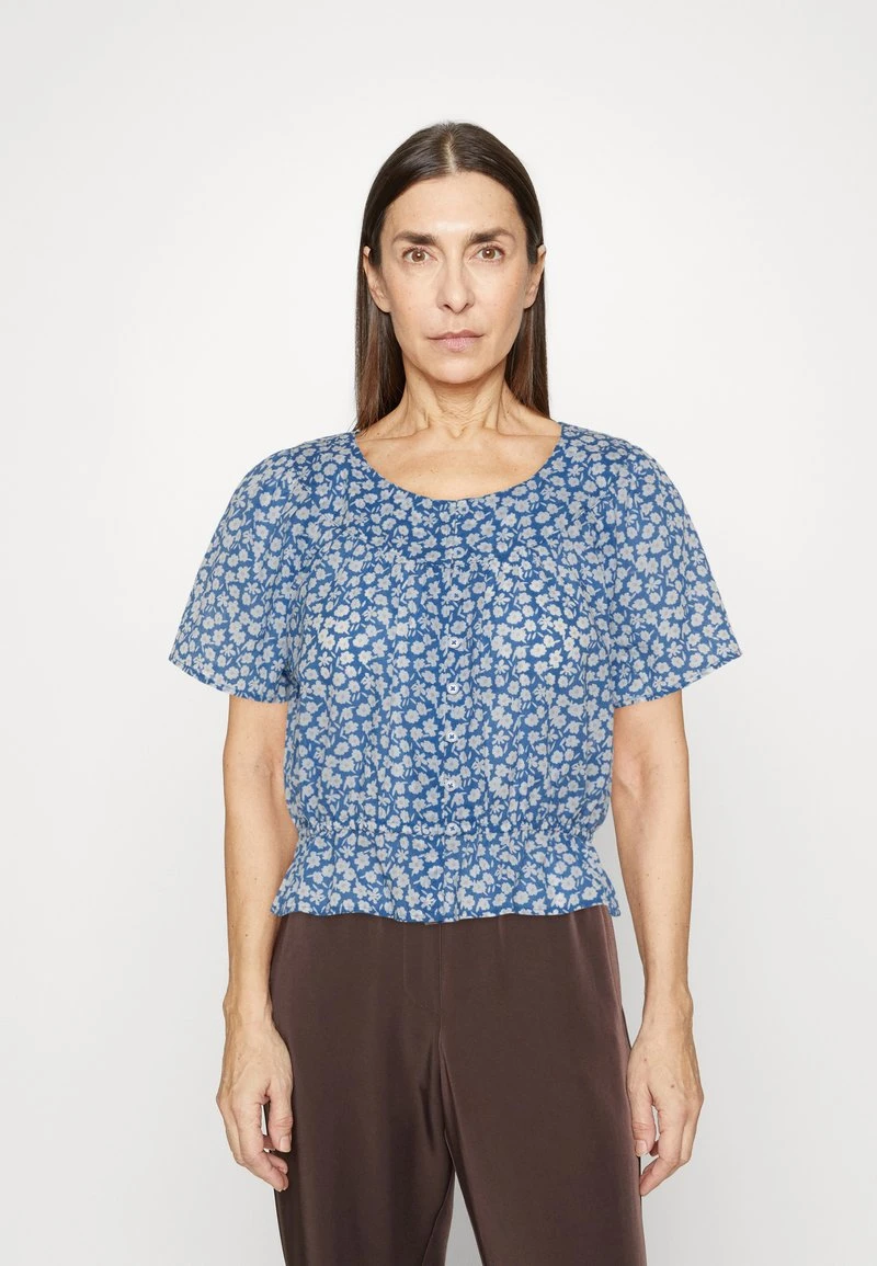 Marc O'Polo DENIM SHORT SLEEVE ROUND NECK - Bluse - Mediterranean Blue 1 Marc O'Polo DENIM SHORT SLEEVE ROUND NECK - Bluse - Mediterranean Blue