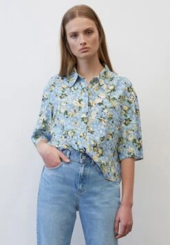 Marc O'Polo DENIM MIT ALLOVER-PRINT AUS LENZING™ ECOV - Hemdbluse - Multi Soft Sky Blue