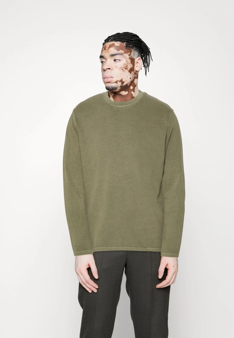 Marc O'Polo CREW EMBROIDERY - Langarmshirt - Olive 1 Marc O'Polo CREW EMBROIDERY - Langarmshirt - Olive