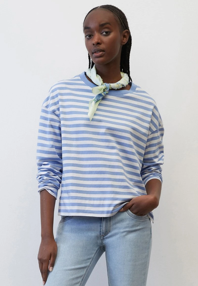 Marc O'Polo DENIM RINGEL-LONGSLEEVE LOOSE AUS - Langarmshirt - Multi Soft Sky Blue 1 Marc O'Polo DENIM RINGEL-LONGSLEEVE LOOSE AUS - Langarmshirt - Multi Soft Sky Blue