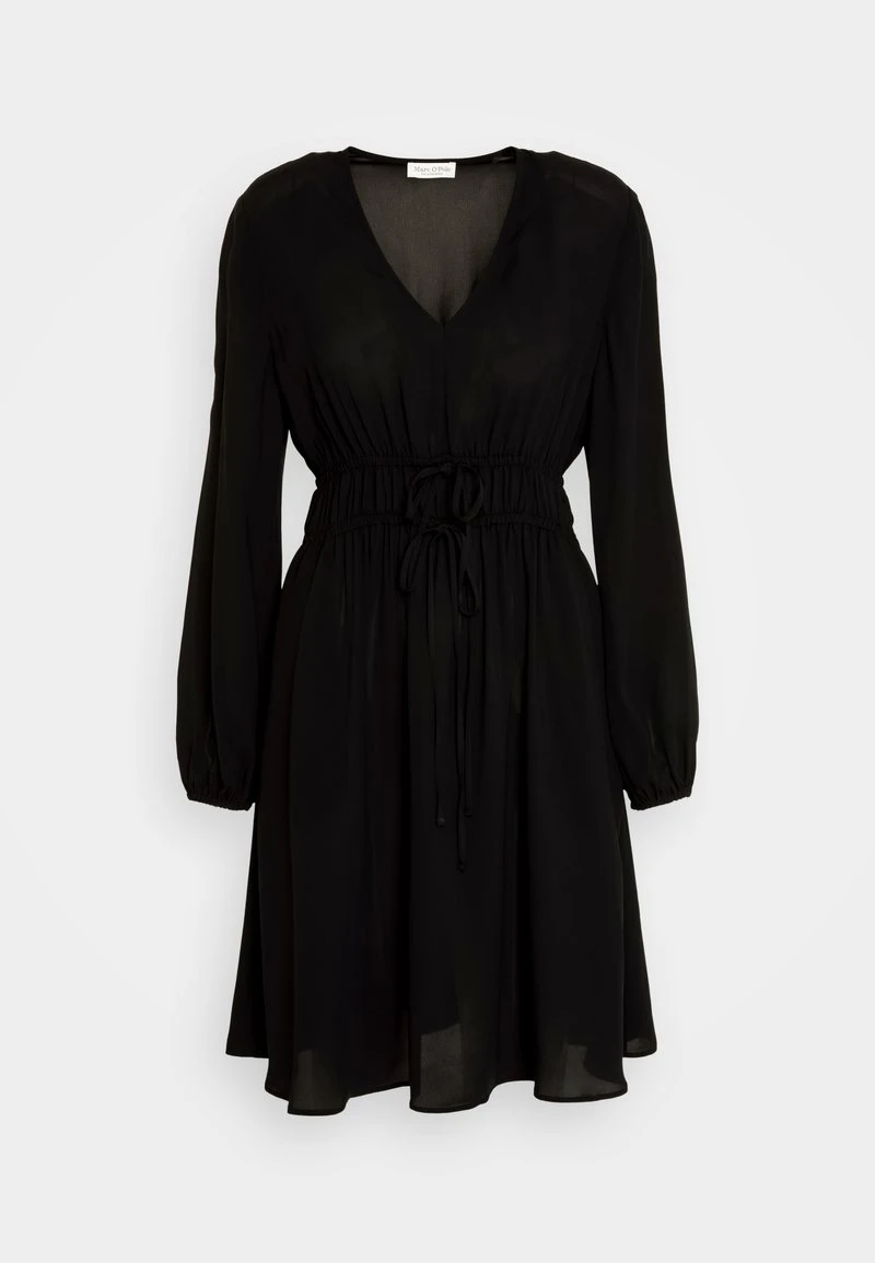 Marc O'Polo DRESS FEMININ STYLE DEEP V-NECK FITTED WAIST - Freizeitkleid - Black 5 Marc O'Polo DRESS FEMININ STYLE DEEP V-NECK FITTED WAIST - Freizeitkleid - Black – Bild 5