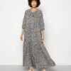Marc O'Polo CAPSULE DRESS MAXI TIERED STYLE DETAILED NECKLINE SLEEVE - Maxikleid - Multi