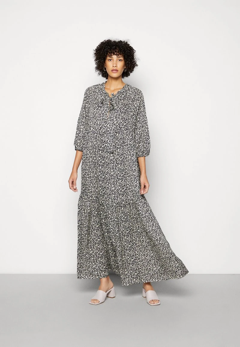 Marc O'Polo CAPSULE DRESS MAXI TIERED STYLE DETAILED NECKLINE SLEEVE - Maxikleid - Multi 1 Marc O'Polo CAPSULE DRESS MAXI TIERED STYLE DETAILED NECKLINE SLEEVE - Maxikleid - Multi