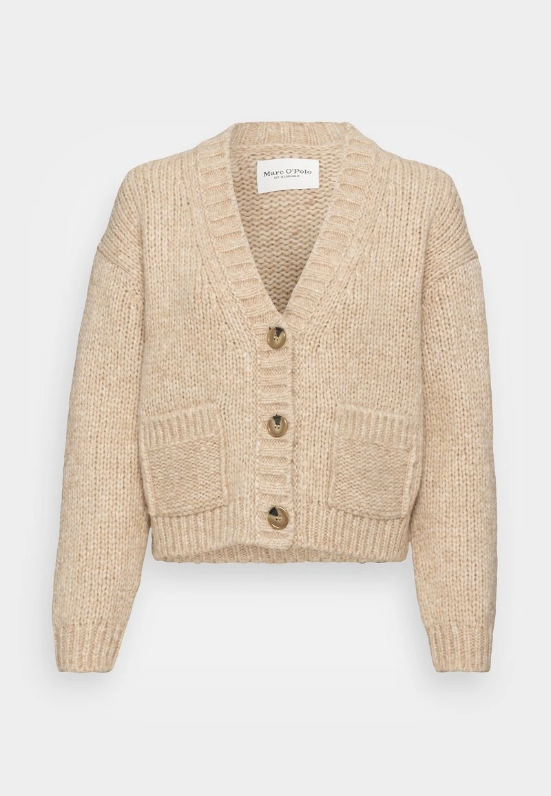 Marc O'Polo CARDIGAN LONGSLEEVE V NECK BUTTON CLOSURE - Strickjacke - Frosty Sand Melange 1 Marc O'Polo CARDIGAN LONGSLEEVE V NECK BUTTON CLOSURE - Strickjacke - Frosty Sand Melange