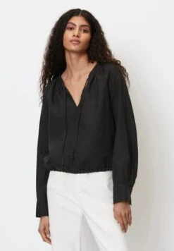 Marc O'Polo DEEP V NECK VOLUME SLEEVE - Bluse - Black -Mode Familie c2db2127f07143ec92df977131f092c7