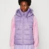 Marc O'Polo VEST DETACHABLE HOOD WELT POCKETS SIDE SLIT - Weste - Sunbleached Purple