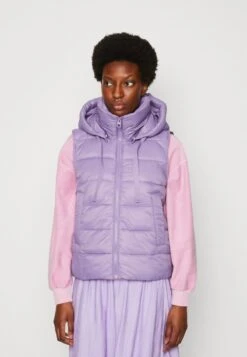 Marc O'Polo VEST DETACHABLE HOOD WELT POCKETS SIDE SLIT - Weste - Sunbleached Purple