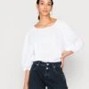 Marc O'Polo BLOUSE VOLUME SLEEVE CREW NECK - Bluse - White