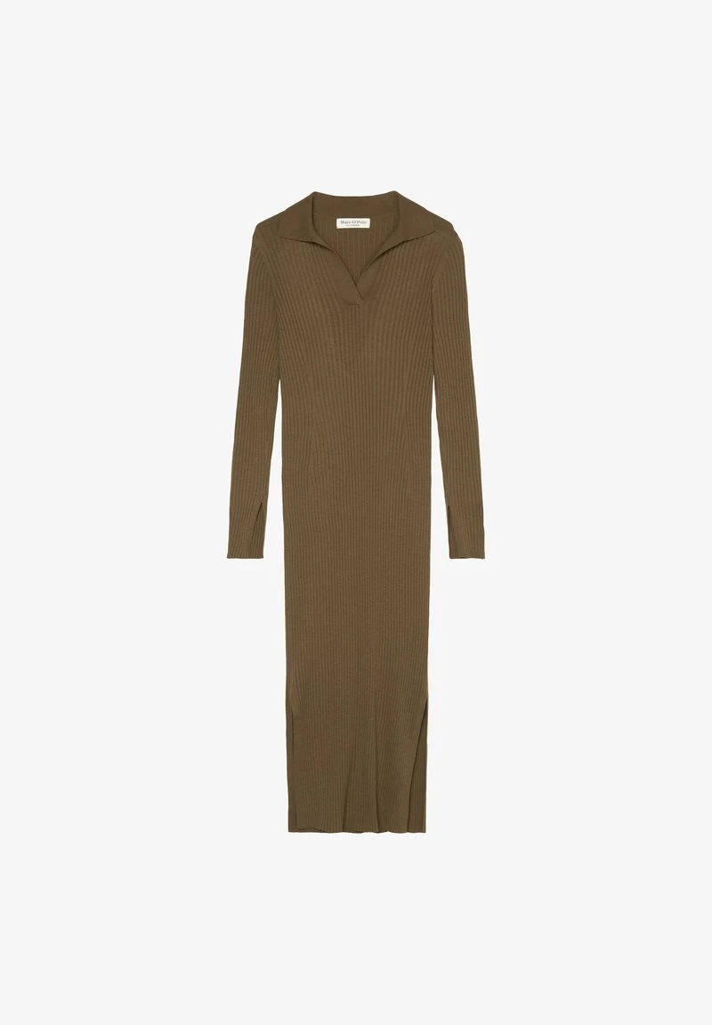 Marc O'Polo LONGSLEEVE POLO COLLAR - Etuikleid - Earthy Brown 6 Marc O'Polo LONGSLEEVE POLO COLLAR - Etuikleid - Earthy Brown – Bild 6