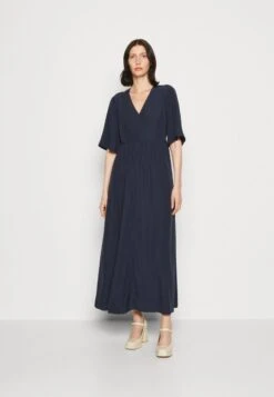 Marc O'Polo DRESS FEMININE SHAPE V NECK WING SLEEVES - Maxikleid - Deep Blue Sea