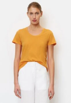 Marc O'Polo SHORT SLEEVE ROUND NECK - T-Shirt Basic - Faded Marigold