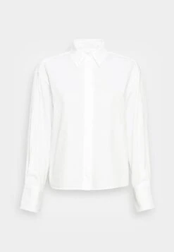 Marc O'Polo LONG SLEEVE KENT COLLAR CROPPED HIDDEN PLACKET - Hemdbluse - White -Mode Familie d144756a46b54d6698c78da2820aee14