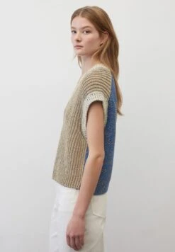 Marc O'Polo PULLUNDER CROPPED MIT LÄSSIGEM STRUKTUR- UN - T-Shirt Print - Multi Vibrant Blue -Mode Familie d5f4f282a9824e6ea80d633c8b4d388b