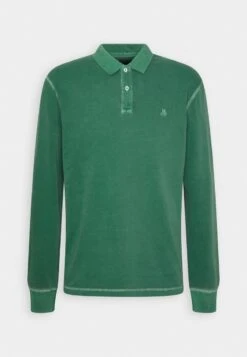 Marc O'Polo LONG SLEEVE FLATLOCK DETAILS - Poloshirt - Kale -Mode Familie d966f42cd5134f789015c361a1d9d8af