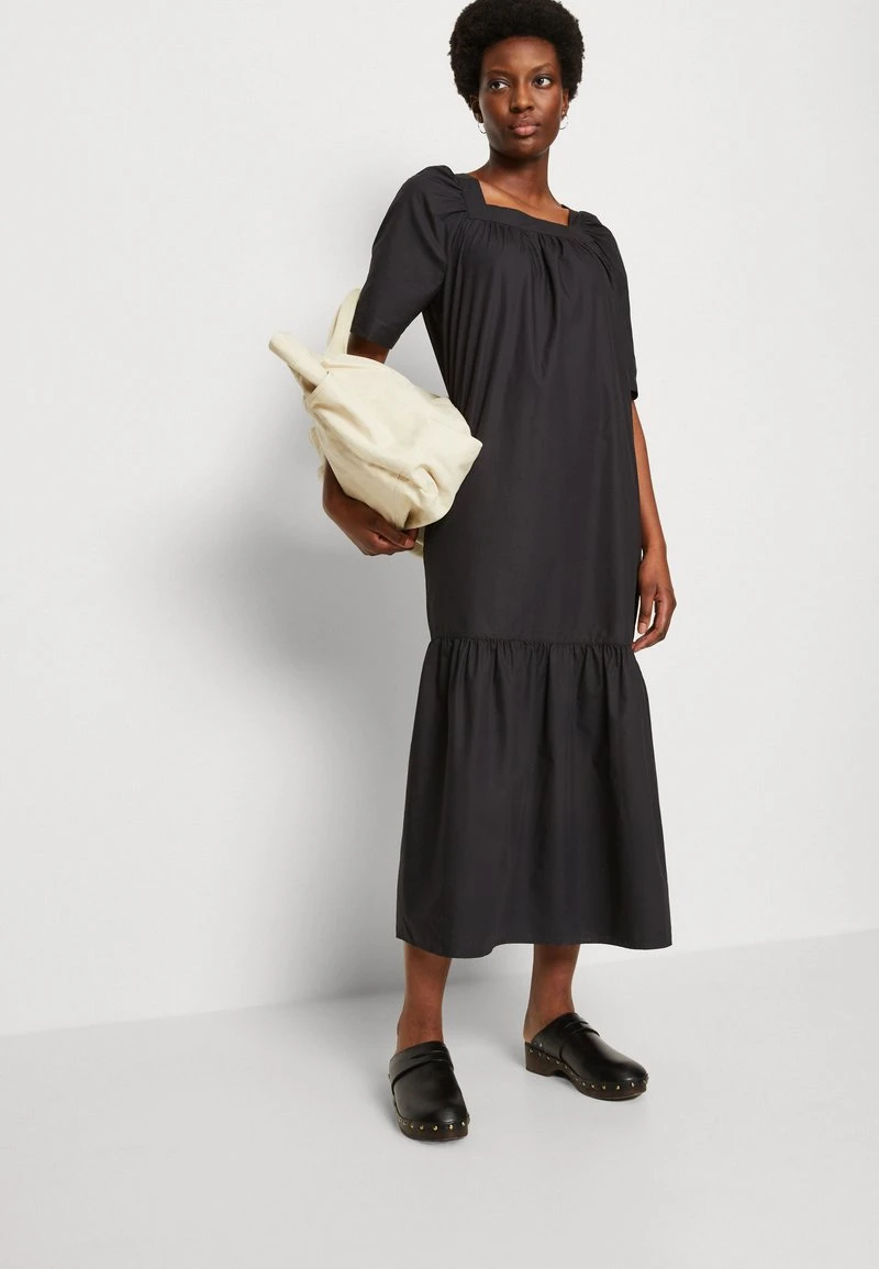Marc O'Polo BOHEMIAN MIDI STYLE, GATHERINGS, CARREE NECKLINE - Freizeitkleid - Black 4 Marc O'Polo BOHEMIAN MIDI STYLE, GATHERINGS, CARREE NECKLINE - Freizeitkleid - Black – Bild 4