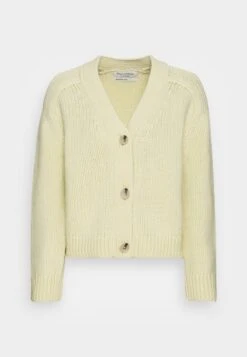 Marc O'Polo CARDIGAN LONGSLEEVE V NECK - Strickjacke - Pale Lemon
