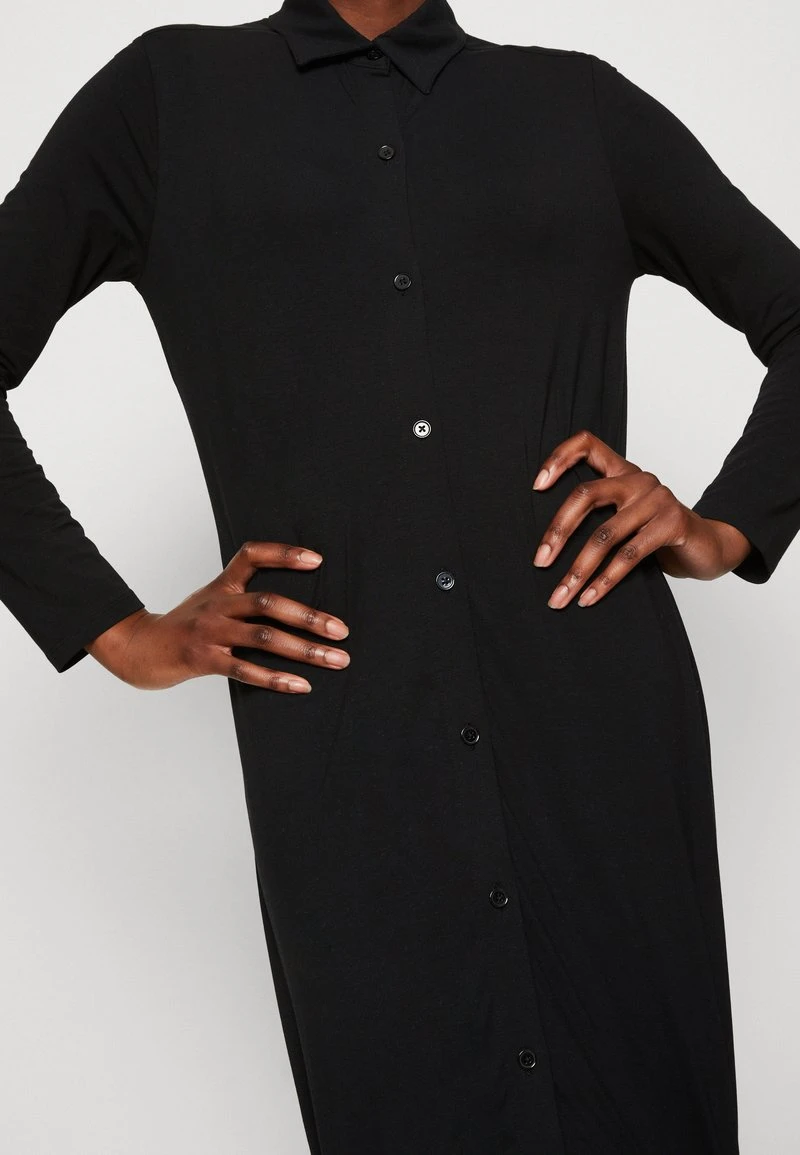 Marc O'Polo DRESS LONG SLEEVE COLLAR BUTTON PLACKET - Jerseykleid - Black 6 Marc O'Polo DRESS LONG SLEEVE COLLAR BUTTON PLACKET - Jerseykleid - Black – Bild 6
