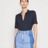 Marc O'Polo BLOUSE SHORT SLEEVE CLASSIC FIT - Hemdbluse - Deep Blue Sea