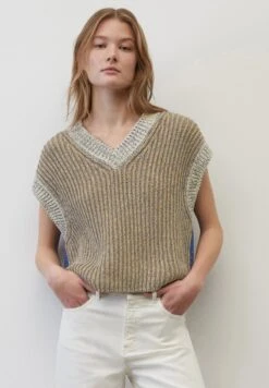 Marc O'Polo PULLUNDER CROPPED MIT LÄSSIGEM STRUKTUR- UN - T-Shirt Print - Multi Vibrant Blue