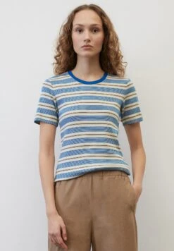 Marc O'Polo RINGEL SLIM - T-Shirt Print - Multi Chalky Sand