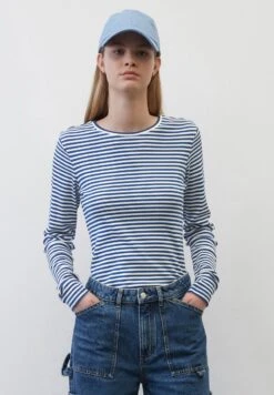 Marc O'Polo DENIM STREIFEN-SLIM AUS STRETCHIGEM - Langarmshirt - Blue -Mode Familie ee35ae54ff244a11a60275b0725c774d 1