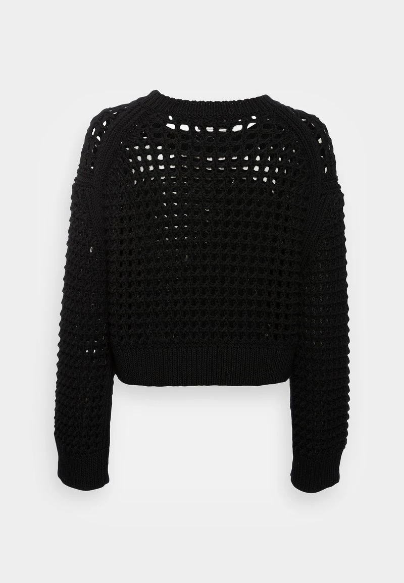 Marc O'Polo LONGSLEEVE CROPPED NET STRUCTURE - Strickpullover - Black 2 Marc O'Polo LONGSLEEVE CROPPED NET STRUCTURE - Strickpullover - Black – Bild 2