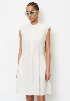 Marc O'Polo DENIM ÄRMELOSES VOLANT POPELI - Blusenkleid - Egg White