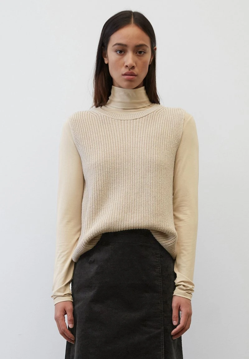 Marc O'Polo PULLUNDER SLEEVELES ROUND NECK - Strickpullover - Frosty Sand Melange 1 Marc O'Polo PULLUNDER SLEEVELES ROUND NECK - Strickpullover - Frosty Sand Melange