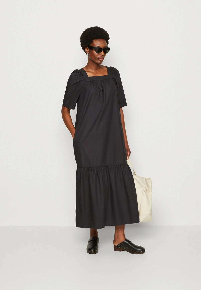 Marc O'Polo BOHEMIAN MIDI STYLE, GATHERINGS, CARREE NECKLINE - Freizeitkleid - Black 2 Marc O'Polo BOHEMIAN MIDI STYLE, GATHERINGS, CARREE NECKLINE - Freizeitkleid - Black – Bild 2